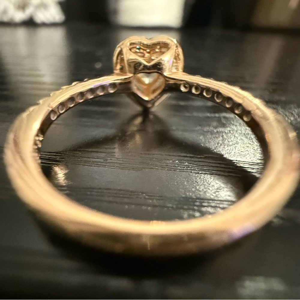 Pandora Rose Gold Heart Ring with Clear Stone - Picture 7 of 8
